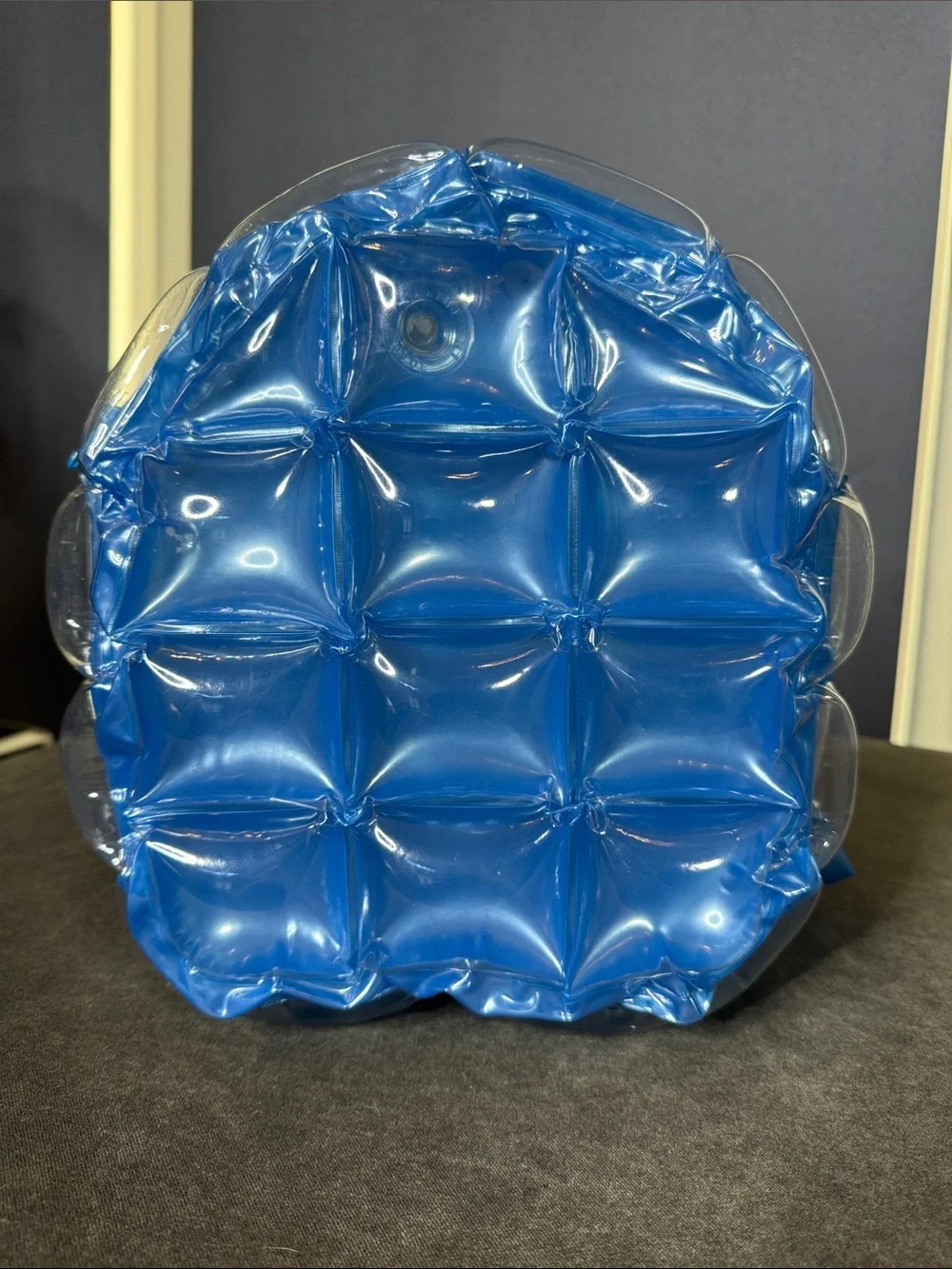 Light Blue Inflatable Bubble Backpack Zipper Closure One Size NEW Vintage 90’s